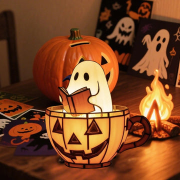 Adorable Halloween Book Light with Spooky Design - USB Rechargeable Reading Lamp for Nighttime Readers, Book Lovers & Room Decor