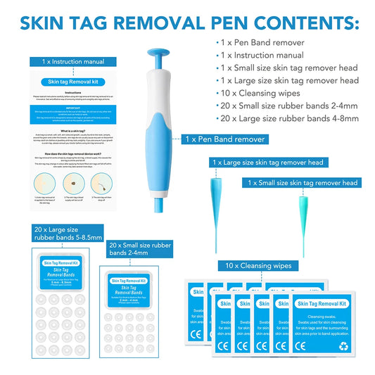Skin Tag Removal Device Face Beauty Accessories Mole Tag Remover Kit Rubber Rings Multipurpose Supplies for Face Neck Chin Back