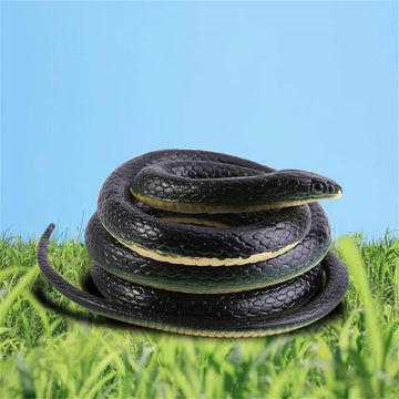 Soft Rubber Toy Snake Black Simulation Snake Realistic Halloween Garden Prank 120cm Prop Fake Snake Scary Intimidating Prank Toy