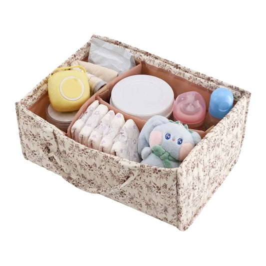 Baby Portable Holder Tote Bag with Removable Divider Storage Diaper Organizer for Baby Wipes Newborn Essentials Must Haves